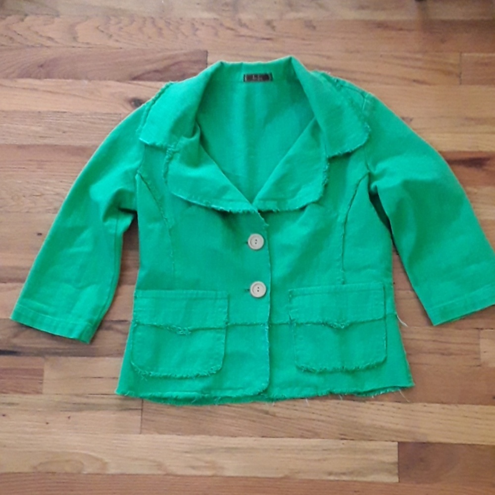 Green two button jacket